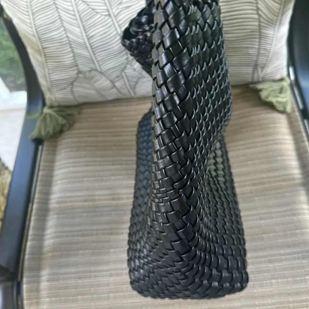 AH adorned Lauren Black | Woven Hobo Bag